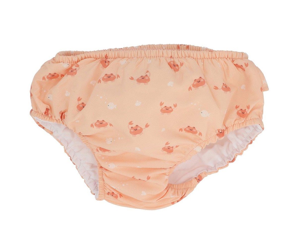Tutete Swim Diaper Ruffle Coral Crab