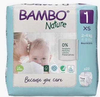 Bambo Nature 1 Xs 2-4Kg * 22Pcs