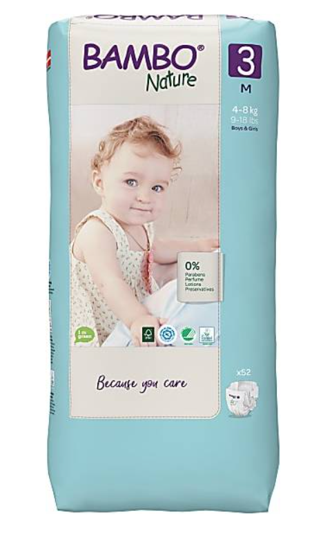 Bambo Nature 3 4-8Kg * 52Pcs