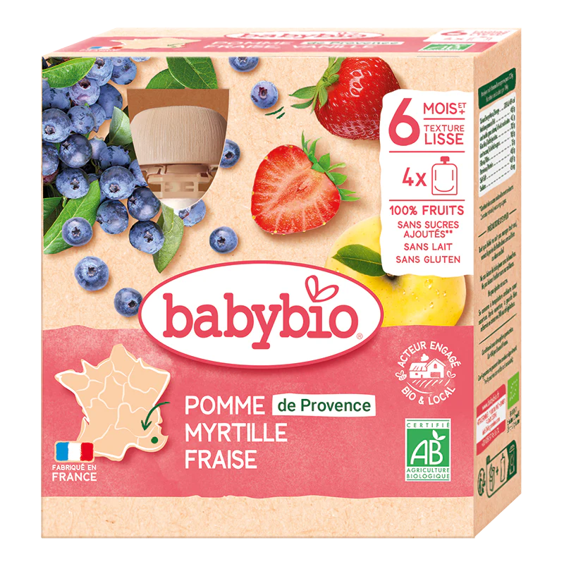 Babybio Pouch +6months 4x90gr