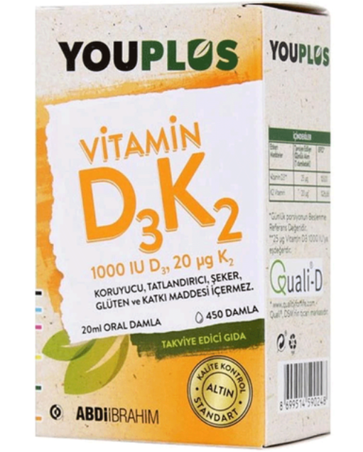 Abdibrahim Youplus Vitamin D3 K2 x 20 ML 