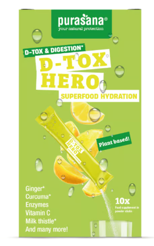 Purasana Hydration  Superfoods D-Tox Hero 10 x 4.5 g