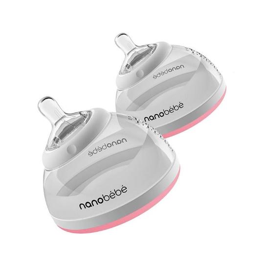 Nanobebe transition bottle stage 2 240ml pink ,2cope