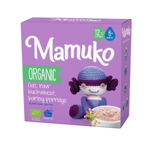 MAMUKO ORGANIC OAT, RAW BUCKWEHAT, BARLEY PORRIDGE 6+ 200g