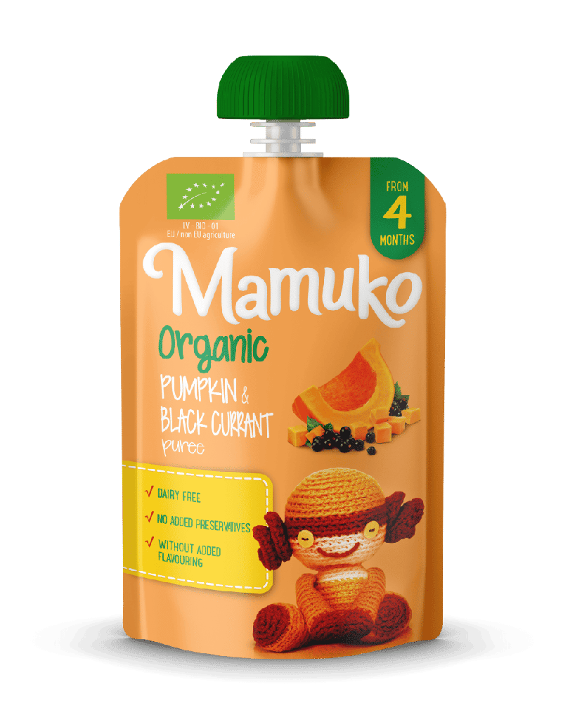 MAMUKO ORGANIC PUMPKIN & BLACK CURRANT PUREE 4+ 100g