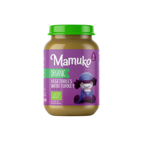 Mamuko Organic vegetables with turkey porridge for babies 6+ months 190gr