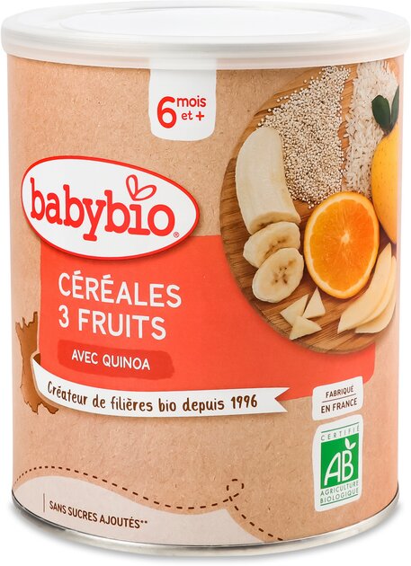 Babybio 3 Fruits Cereals +6months *220gr