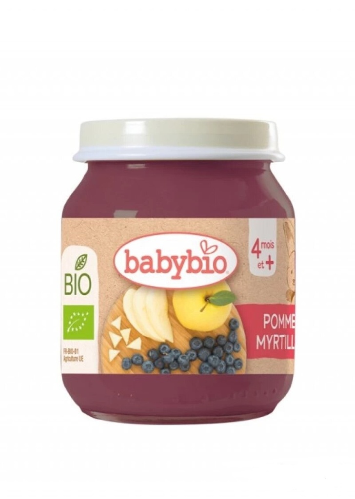 Babybio Apple Blueberry Jar Organic +4months *130gr