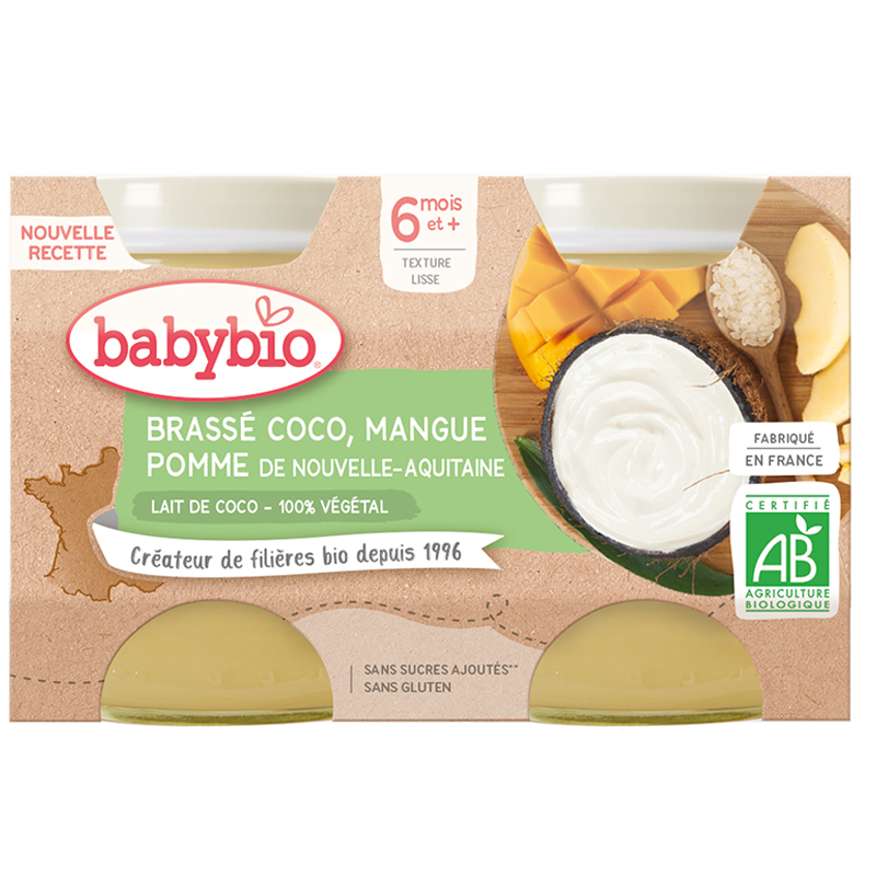 Babybio Brassé Mango & Pineaple Coconut Milk +6months 2x130gr