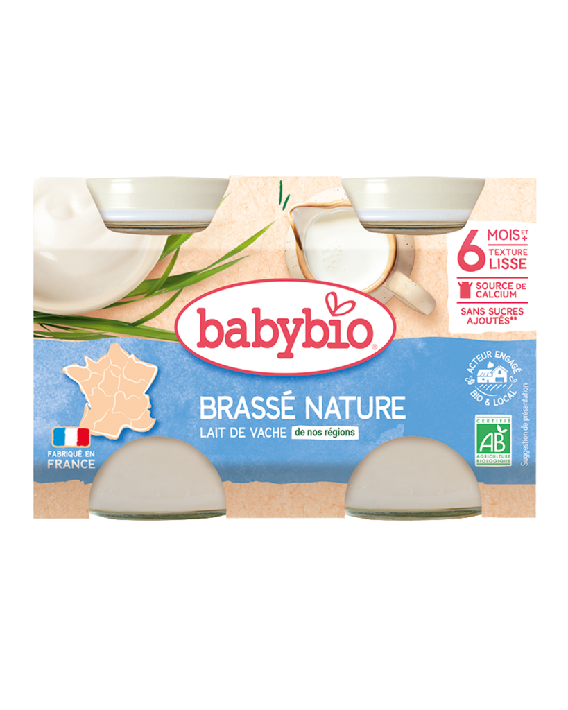 Babybio Brassé Nature Cow milk Jar +6months 2x130gr