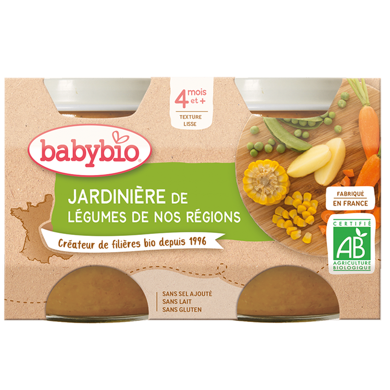 Babybio Garden Vegetables Jar Organic+4months 2x130gr