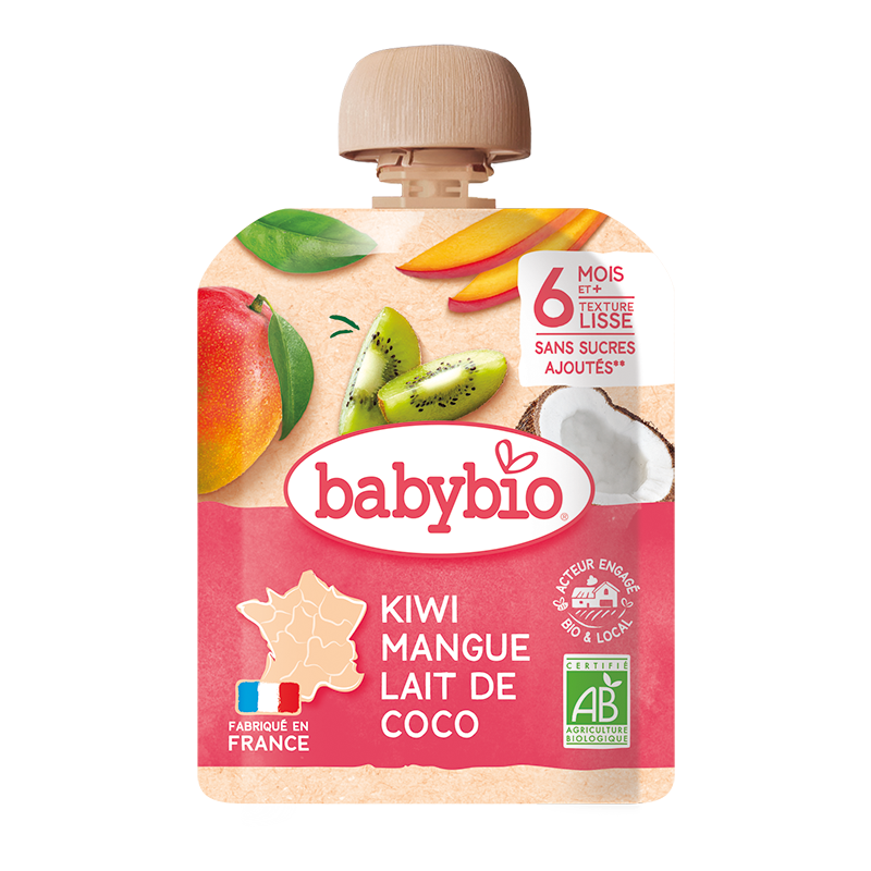 Babybio Kiwi, Mango & Coco Pouch +6months 90gr