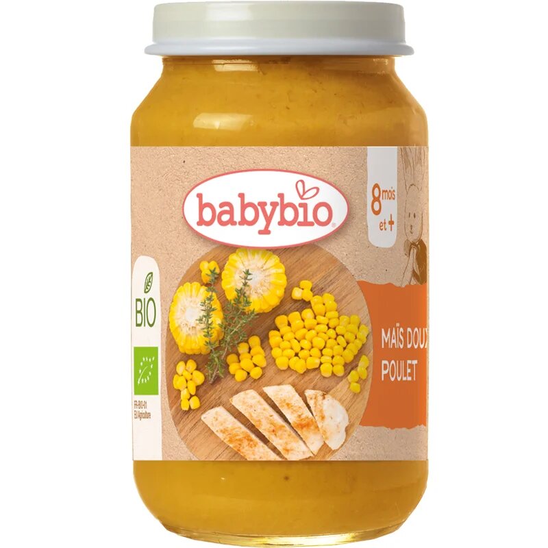 Babybio Sweet Corn Chicken Jar +8months *200gr