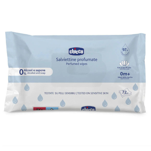 Chicco Wet Wipes Perfumed  *72 cope