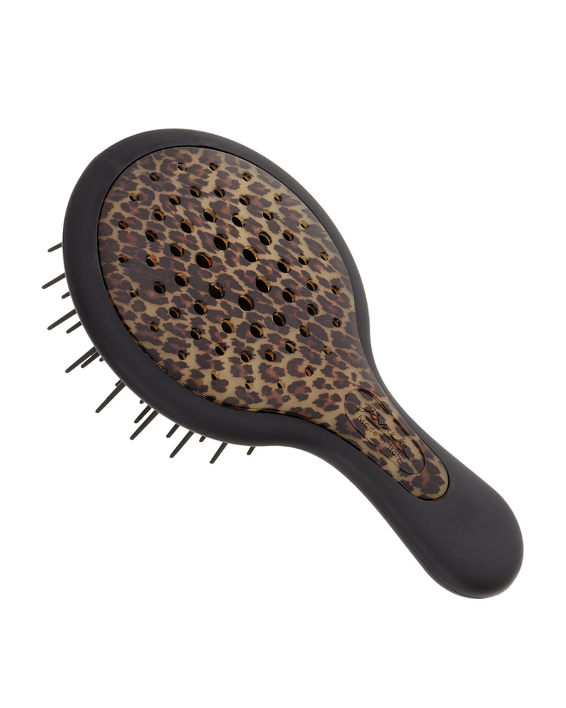 JANEKE MINI SUPERBRUSH COMPACT SILICON HAIRBRUSH FLUO BLACK/LEOPARD