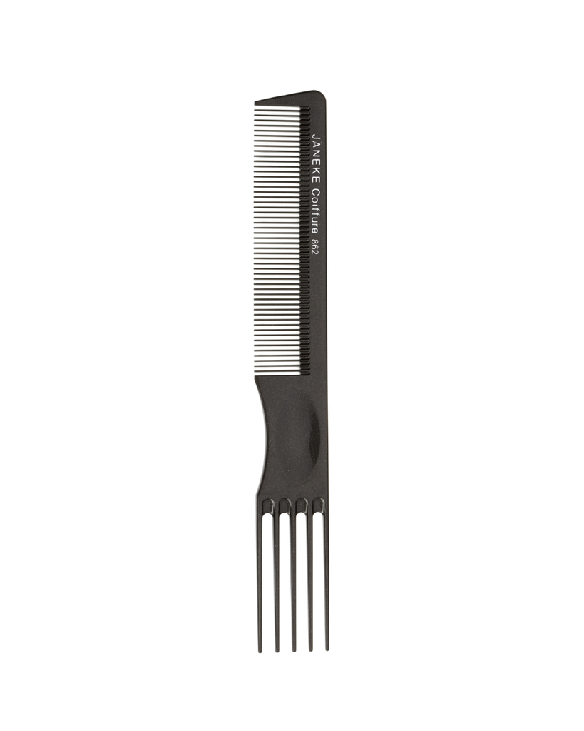 JANEKE PROFESSIONAL COMB WITH PICK, BLACK COLOR, 20,5cm