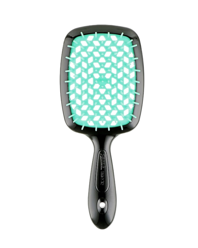 JANEKE SMALL SUPERBRUSH VENTED BRUSH COMPACT VERSION BALCK/TURQUOISE