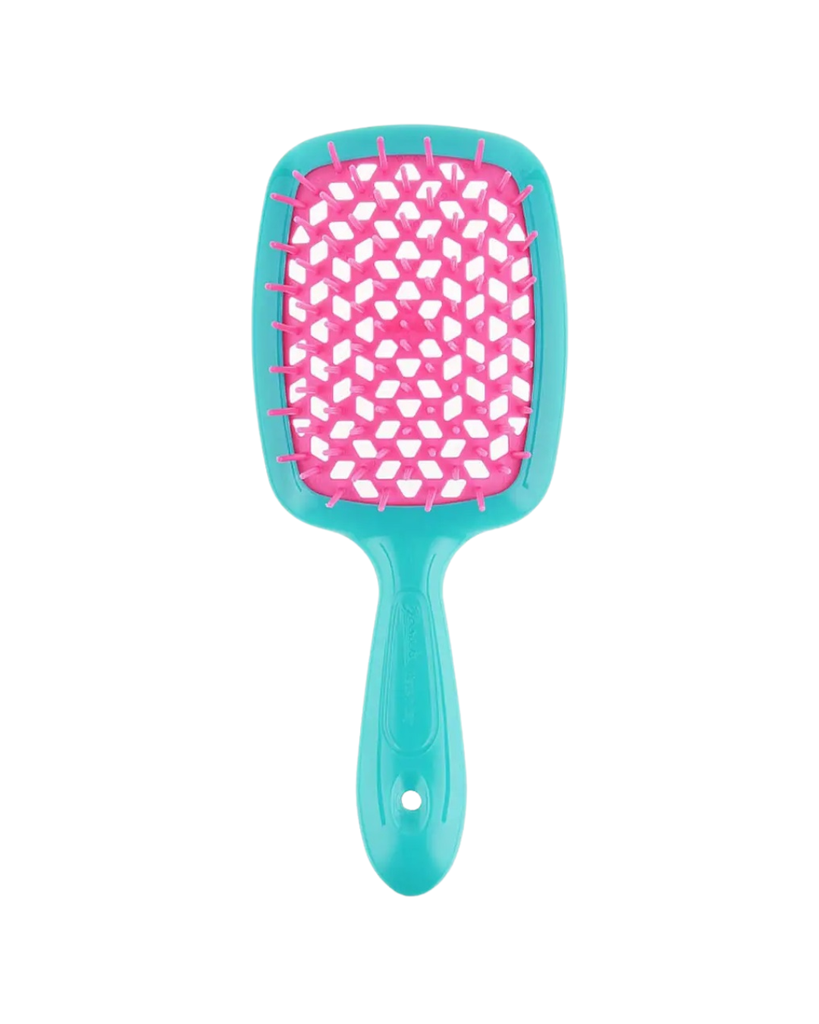 JANEKE SMALL SUPERBRUSH VENTED BRUSH COMPACT VERSION FLUO TURQUOISE FUCHSIA