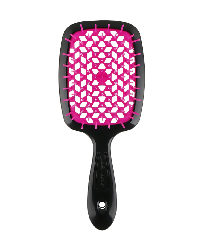 JANEKE SUPERBRUSH VENTED BRUSH WITH SOFT PINS BLACK FUCHSIA