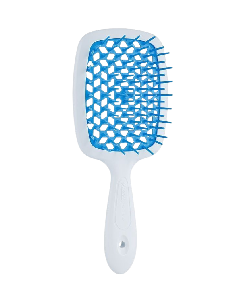 JANEKE SUPERBRUSH VENTED BRUSH WITH SOFT PINS WHITE/TURQUOISE