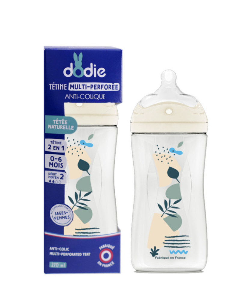 Dodie Bottle Extra Anti-colic - 270ml – BLUE – 0-6 month - biomimicry teat slow flow 2