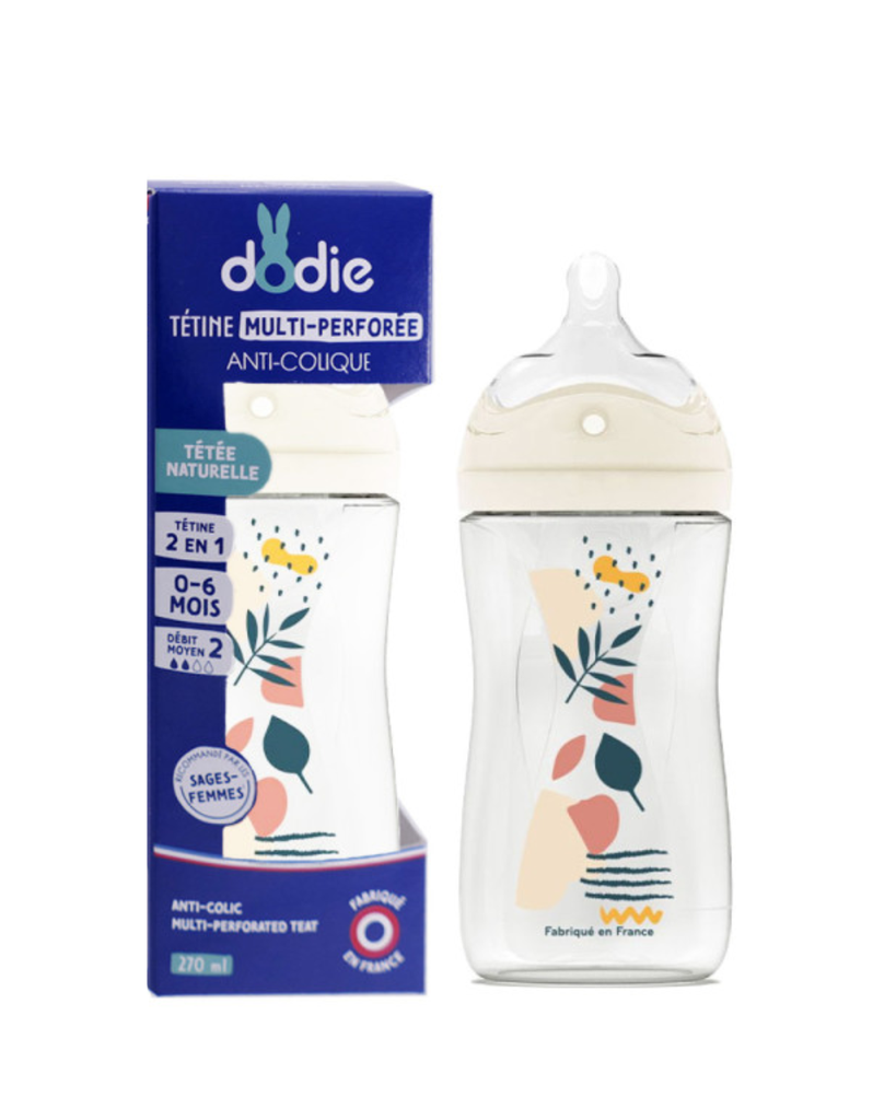 Dodie Bottle Extra Anti-colic - 270ml – PINK – 0-6 month - biomimicry teat slow flow 2