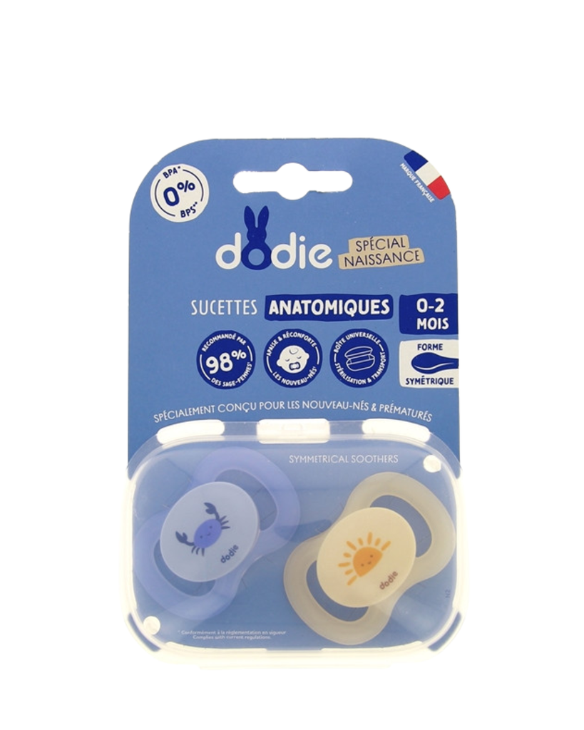 Dodie Soother 0-2 months NEW BORN Blue DUO N2