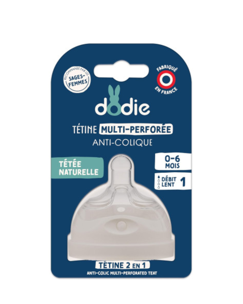 Dodie Teat Biomimicry - teat & ring - 0+ month - silicone slow flow 1 - unit