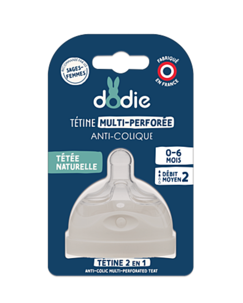 Dodie Teat Biomimicry - teat & ring - 3+ months - silicone medium flow 2 - unit