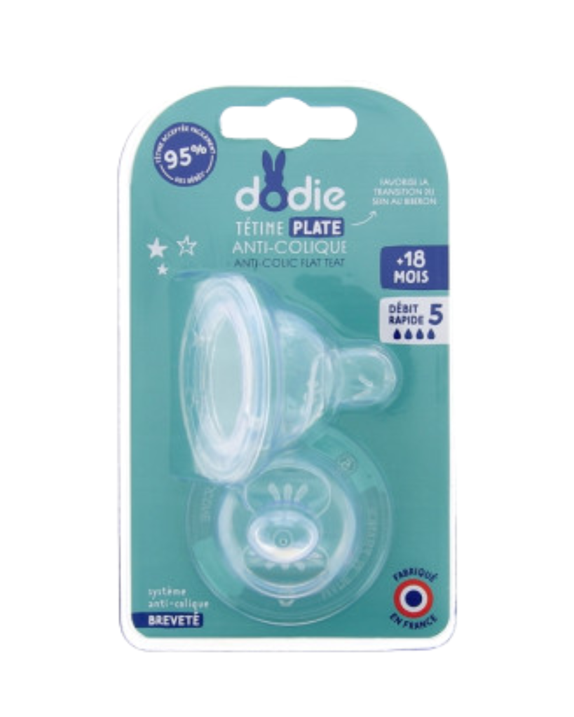 Dodie Teat Sensation+ flat Anti-colic wide neck  +18 months silicone flow +18 months