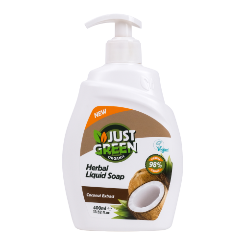 Just Green Organic Herbal Liquid Hand Soap 400ml / Coconut