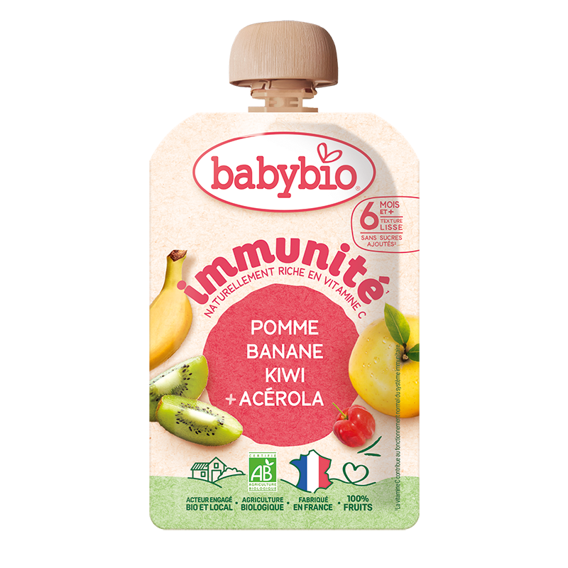Babybio Apple Banana Kiwi Immunity Pouch +6m 100gr