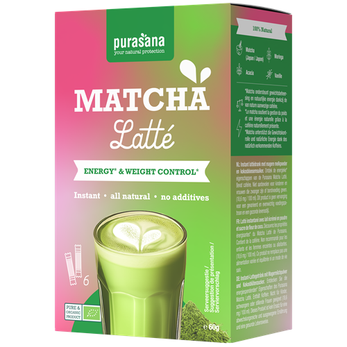 Purasana Hot Drinks Matcha Latte 6 x 10g BIO