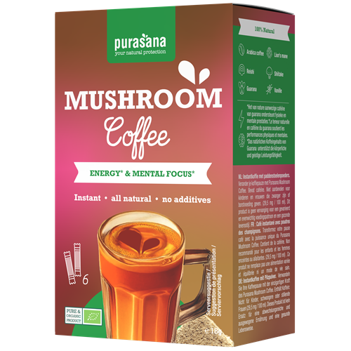 Purasana Hot Drinks Mushroom Coffee 6 x 3g BIO