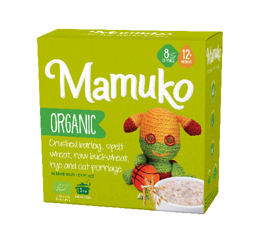 [BIO029] MAMUKO ORGANIC CRUSHED BARLEY, SPELT WHEAT, RAW BUCKWHEAT, RYE & OAT PORRIDGE 12+ 200g