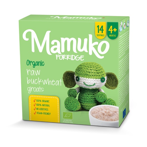 [BIO025] MAMUKO ORGANIC RAW BUCKWHEAT PORRIDGE 4+ 200g