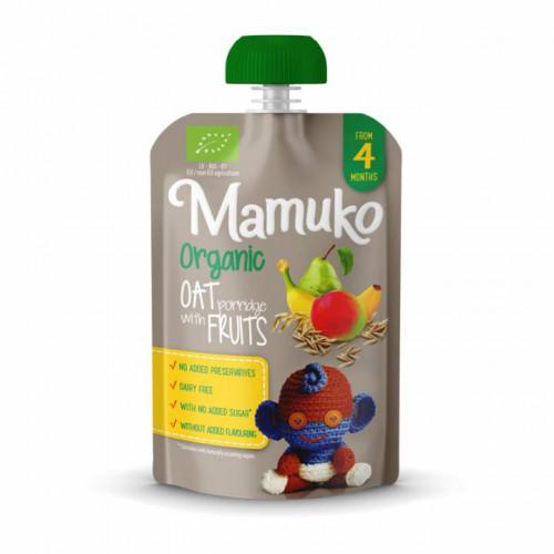 [BIO0014] MAMUKO ORGANIC OATS PORRIDGE WITH FRUITS PUREE 4+, 100g