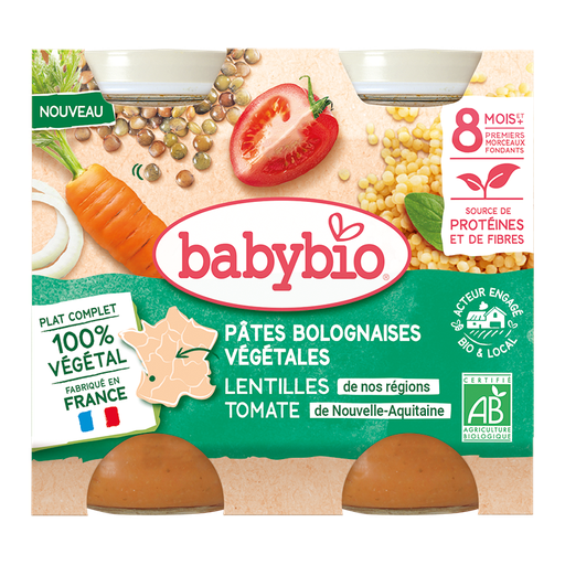 [51060] Babybio Vegetal Bolognese Jar +8months 2*200gr