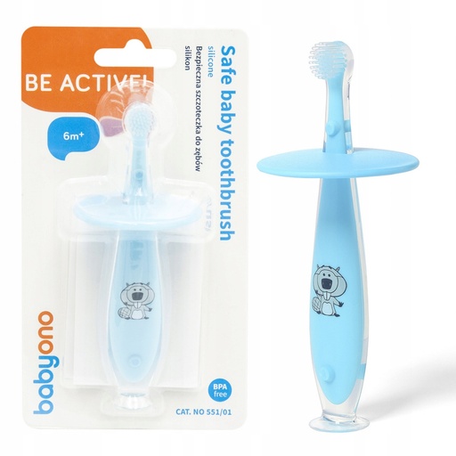 Babyono Blue Suction Baby toothbrush 551/03