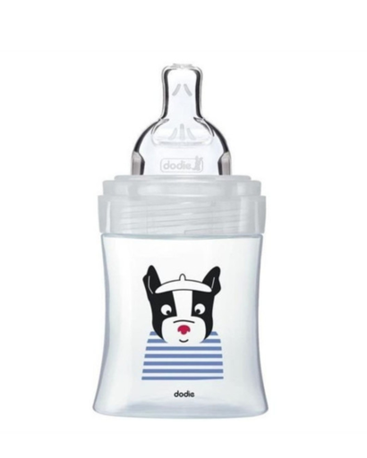 [3700763536798] Dodie Bottle Sensation+ Anti-colic glass 150ML PARIS 0-6 months flat Teat flow 1