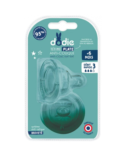 [3700763501550] Dodie Teat Sensation+ flat Anti-colic wide neck  +6 months silicone flow 3