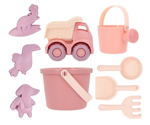 [8434149087738] Tutete Old Rose Cube Beach Toys Set