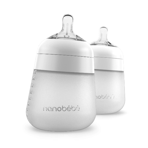 [FUS1012210] Nanobebe Silicone Bottles 2 Pack 270ml - White